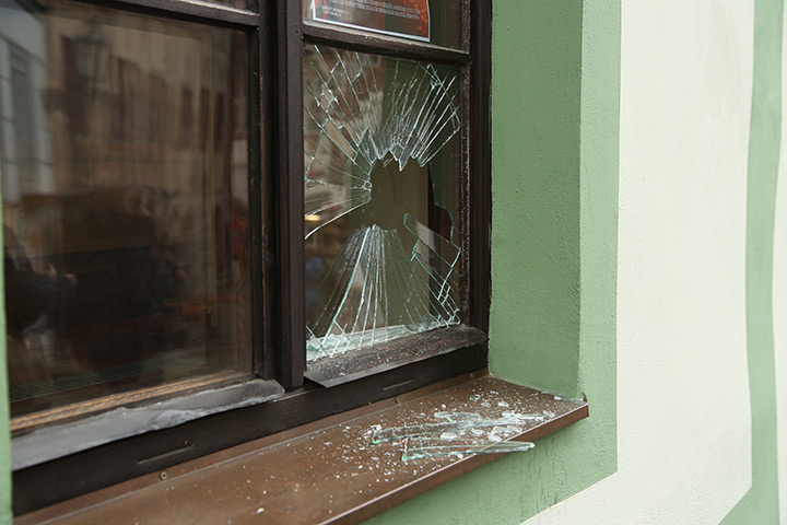 A2B Glass are able to board up broken windows while they are being repaired in Hersham.